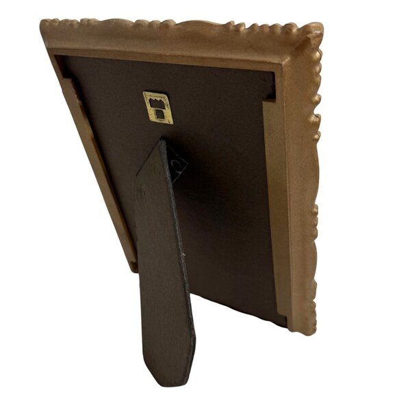 1973 Ornate Gold-Tone 5x7 Photo Frame By IIC MCM Made In USA Hang or Standing - Picture 4 of 7